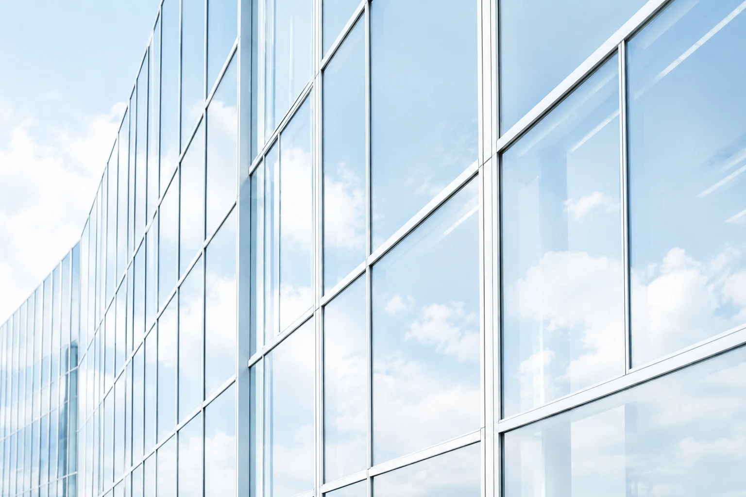 Fragment of a glazed office building facade